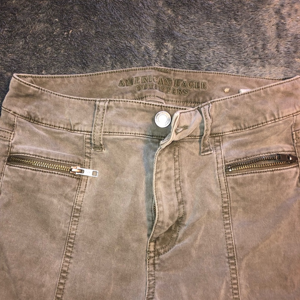 Army Green AE skinny pants